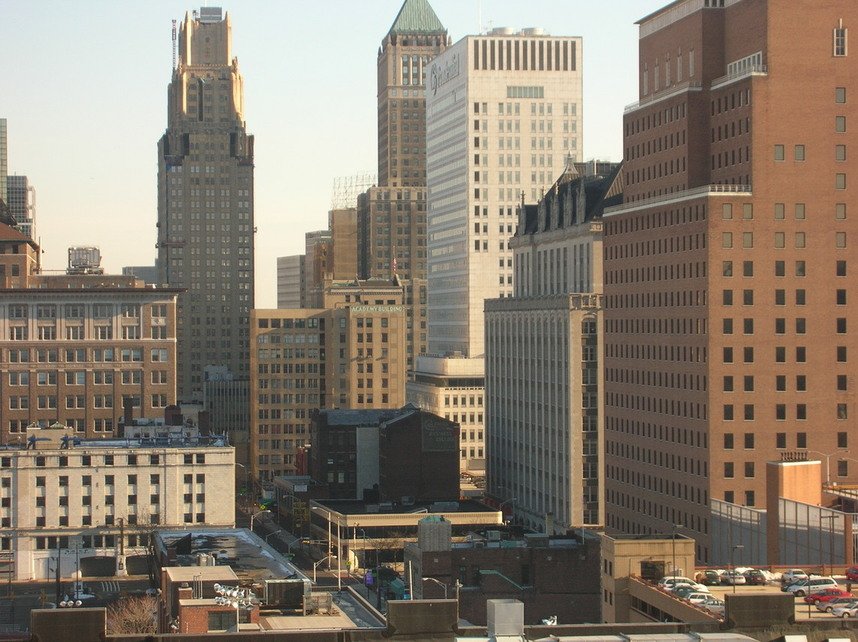 Newark, NJ - Fayil:Newark skyline Prudential Headquarters.jpg - Wikipedia